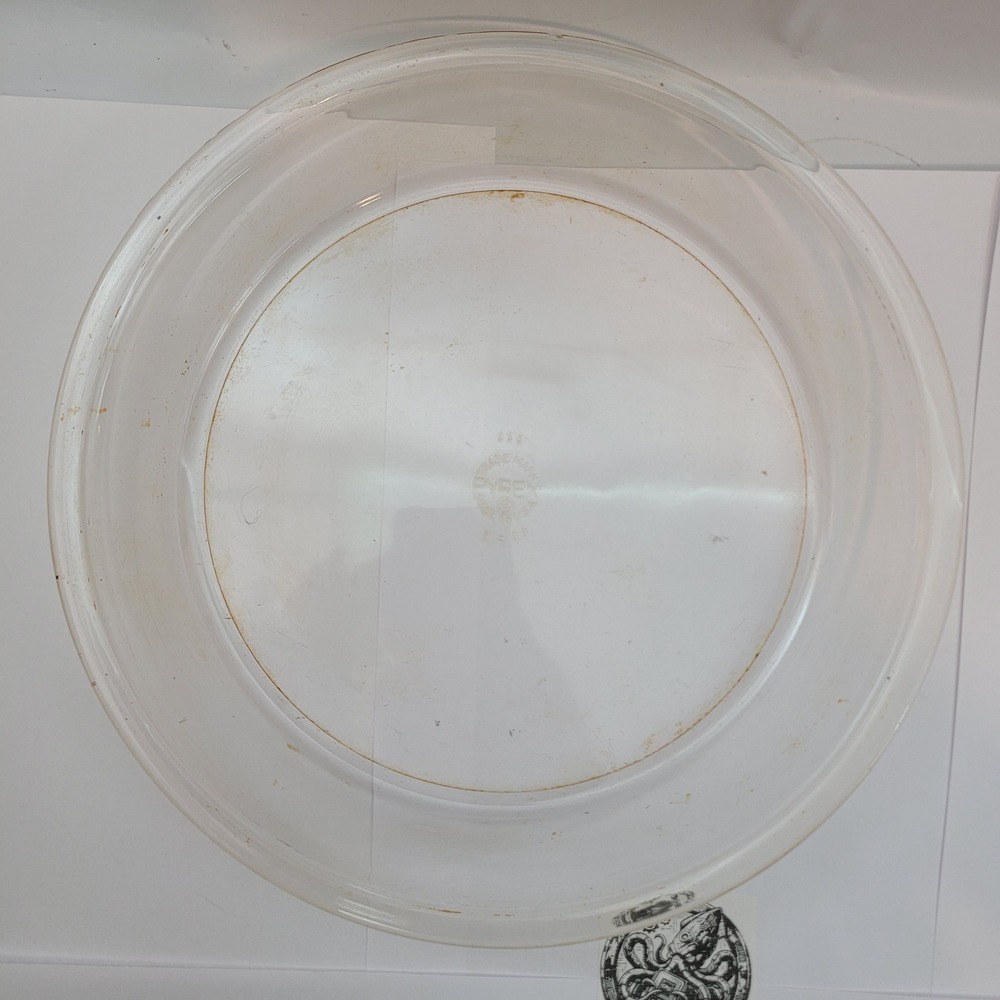 Pyrex Pie Plate 210 Vintage 10 Inch Clear Glass Round Ovenware Made in USA